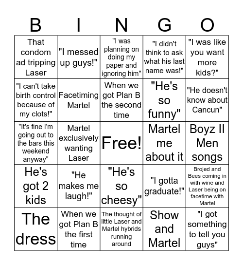 Martel Bingo Card