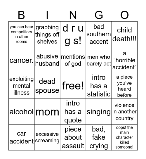 DI Bingo (TOC Edition!) Bingo Card