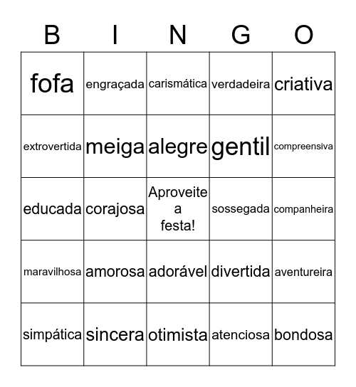 MARCELA Bingo Card