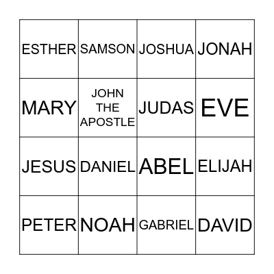 PEOPLE OF THE BIBLE Bingo Card