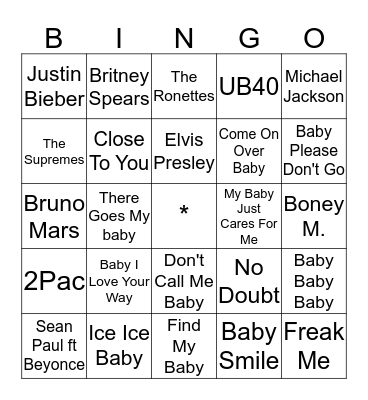BABY BINGO Card