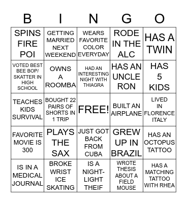 PSYCHEDELIC FRIENDSHIP BINGO Card