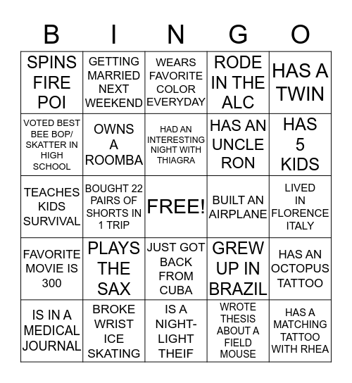 PSYCHEDELIC FRIENDSHIP BINGO Card