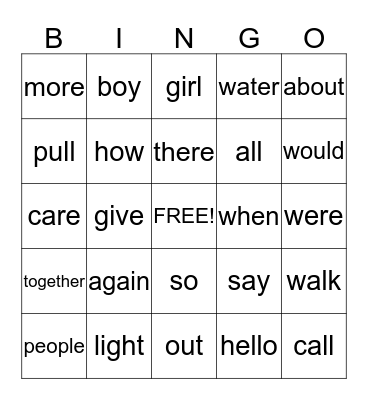 Unit 3 Bingo Card
