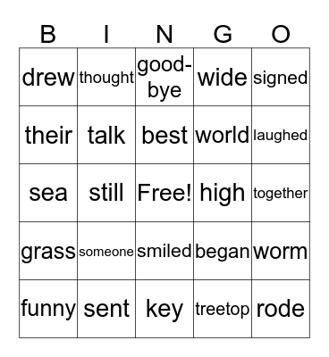 Little Bear and Emily  &  The Surprise Letters Bingo Card