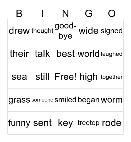 Little Bear and Emily  &  The Surprise Letters Bingo Card