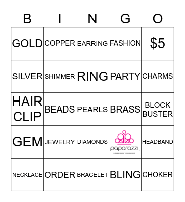 PAPARAZZI Bingo Card