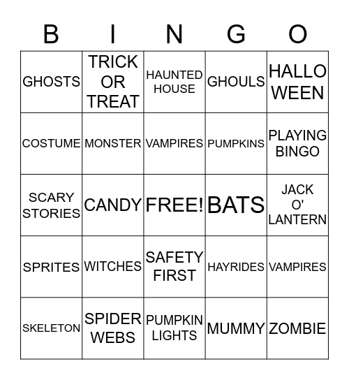 HALLOWEEN BINGO Card