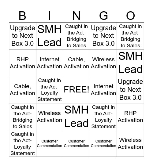 Rogers Bingo Card