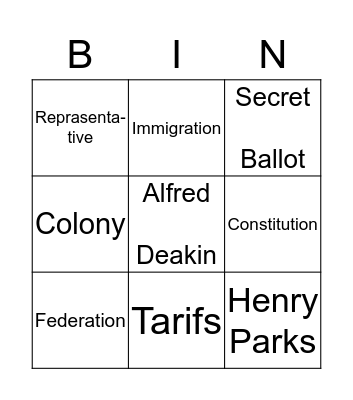 Abbey 6G History Card Bingo Card