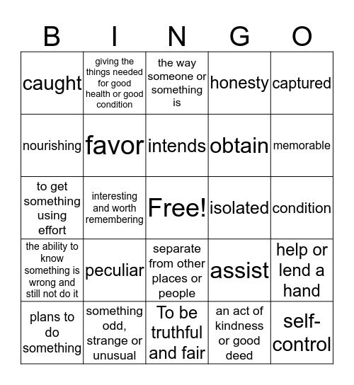 The Girl Who Loved Spiders Bingo Card