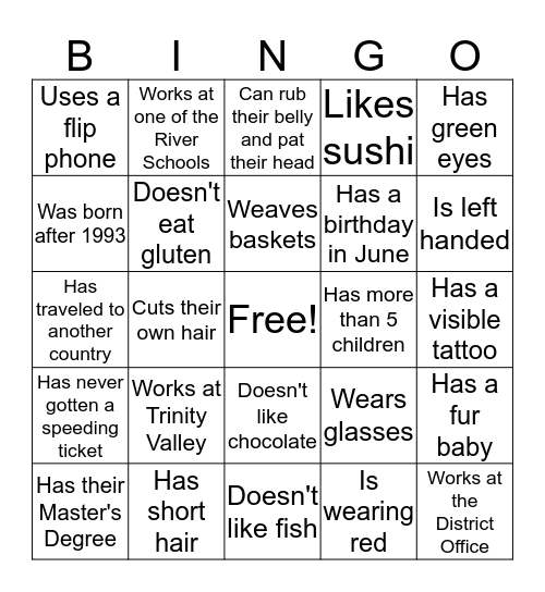Find Someone Who... Bingo Card