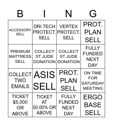 SALES BINGO Card