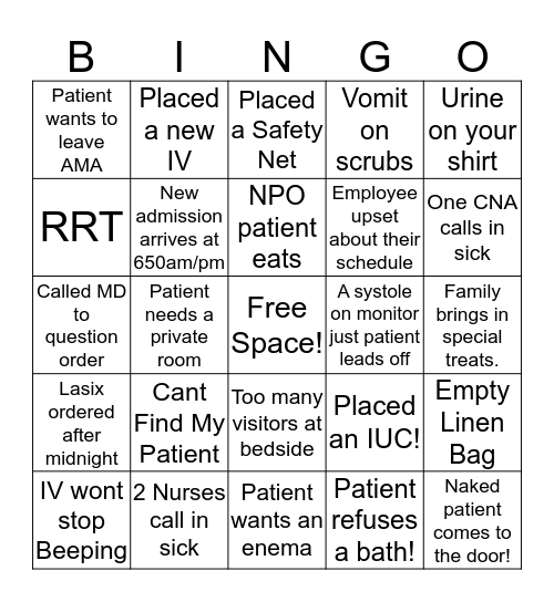 Nurses Week Bingo 2018  Bingo Card