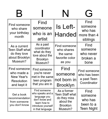 BkM Bingo! Bingo Card