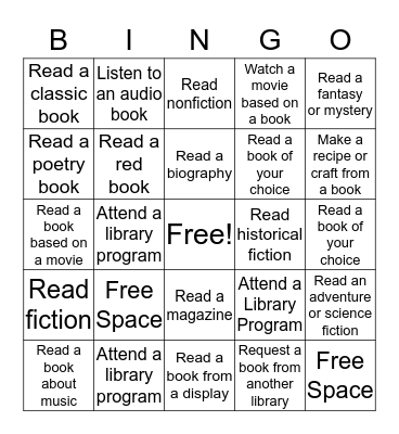 LIBRARY BINGO Card