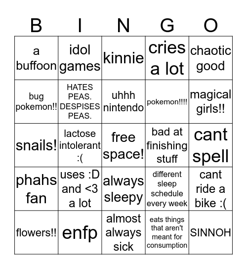 Cynthia Bingo!!! Bingo Card