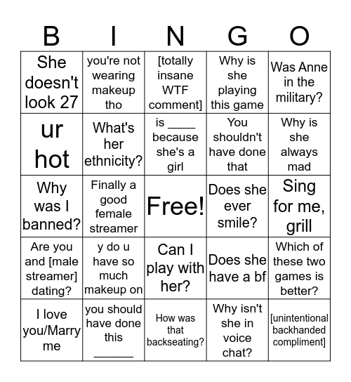 Anne Munition Community Bingo Card