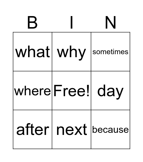 April - Week 4 Bingo Card