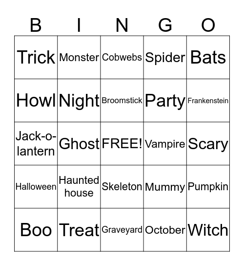 Halloween Harvest Potluck Bingo Card