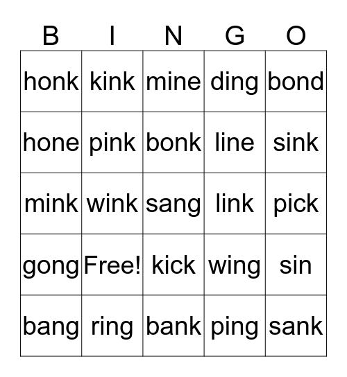 Intervention 5.6 Bingo Card
