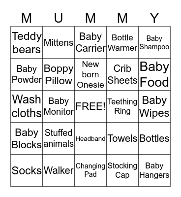 Bobbi & Luke's Lil' Pumpkin Bingo Card