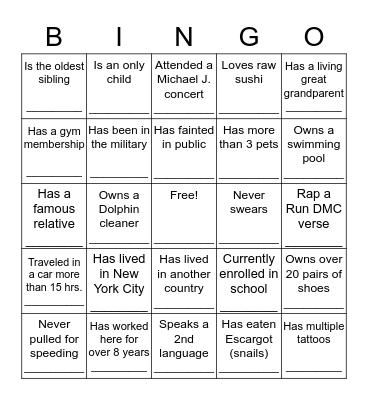 MAYTRONICS GETTING TO KNOW YOU Bingo Card