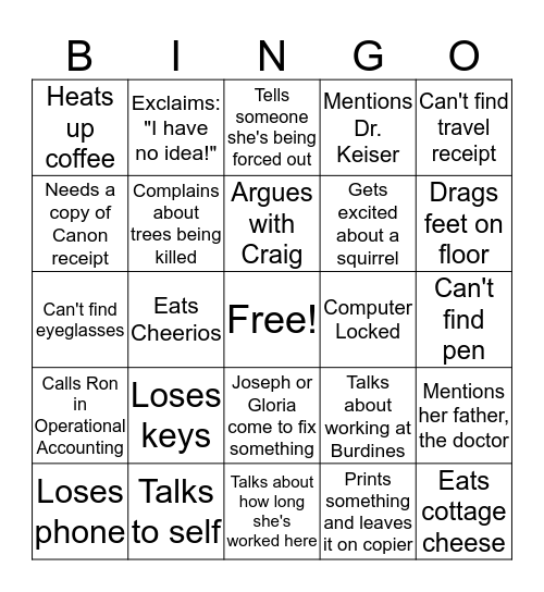 FL Office Bingo Card