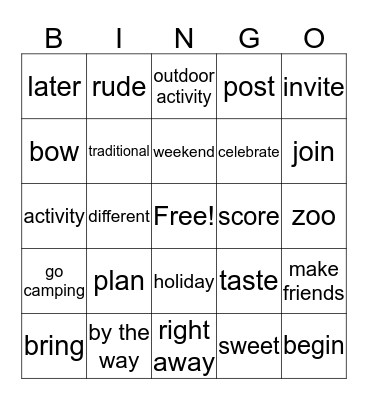 Lesson3. Javlon's New Life in Korea Bingo Card
