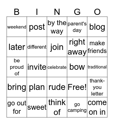 Lesson3. Javlon's New Life in Korea Bingo Card
