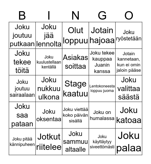 Barcelona 2018 Bingo Card