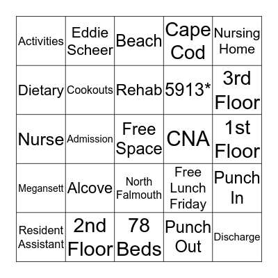 ROYAL MEGANSETT  Bingo Card