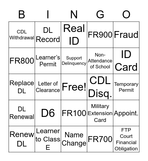 *CSC Bingo!* Bingo Card