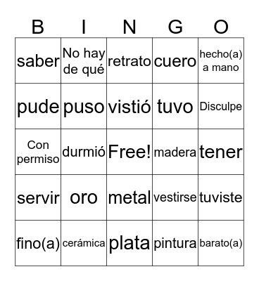 Sp2 U3L2 Market Place Bingo Card