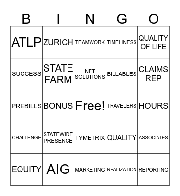 PFFB&P PARTNER RETREAT BINGO Card