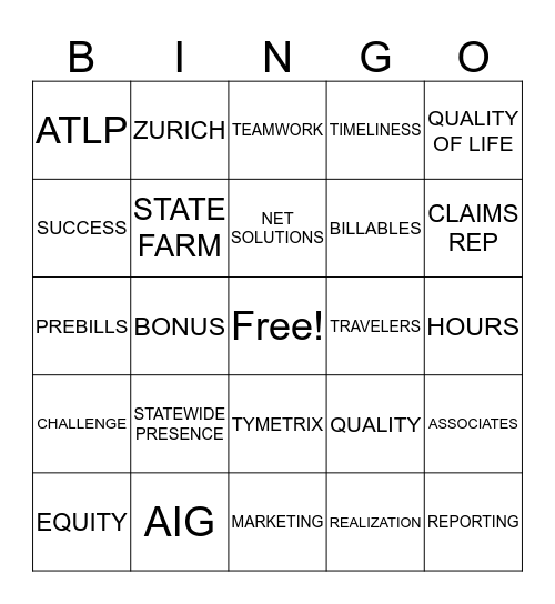 PFFB&P PARTNER RETREAT BINGO Card