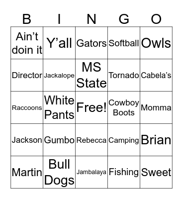 REBECCA'S BIRTHDAY BINGO Card