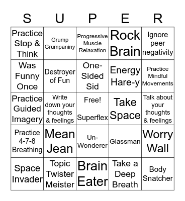 Superflex Bingo Card