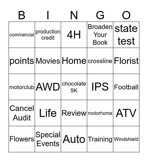May Bingo Card