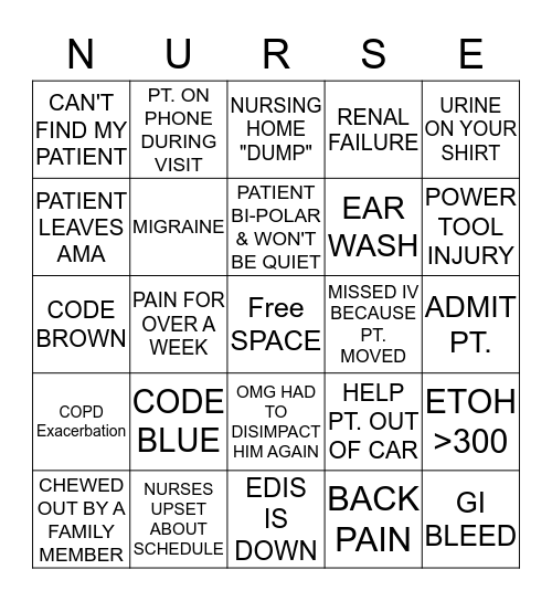 Happy Nurses Week Bingo Card