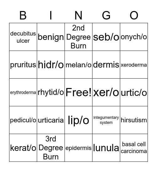 Chapter 12 Bingo Card
