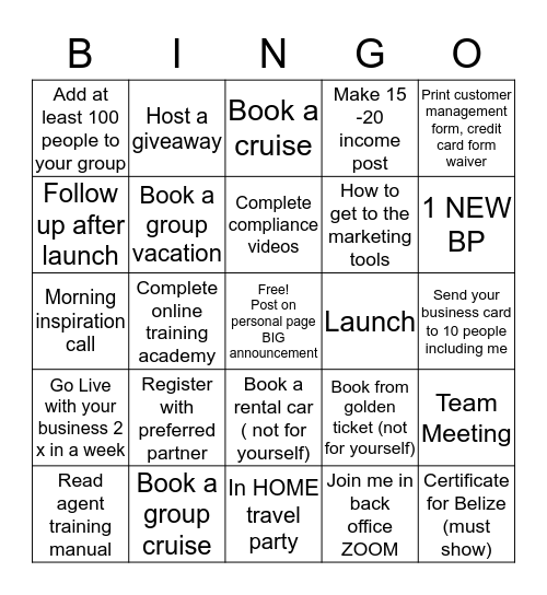 TRAVEL AGENT BINGO Card