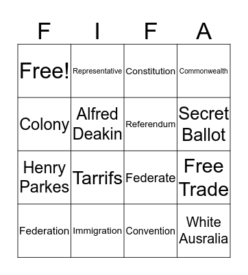 FEDERATION BINGO Card