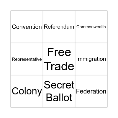 History Bingo Term 2 Bingo Card