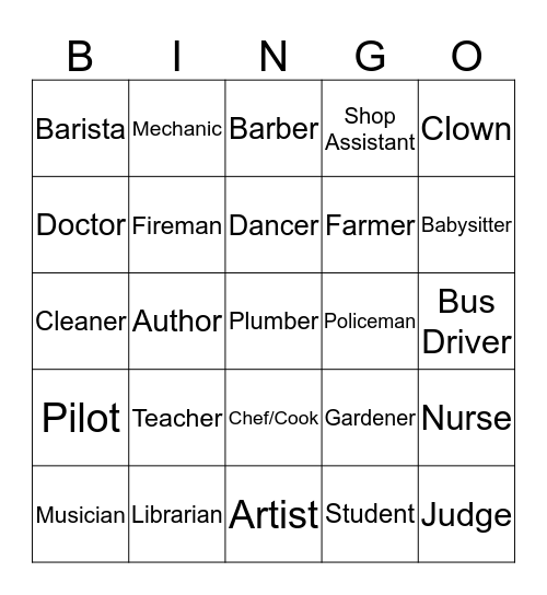 Work and Employment Bingo! Bingo Card