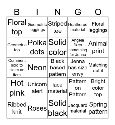 Shop the Box Bingo 5/3 Bingo Card