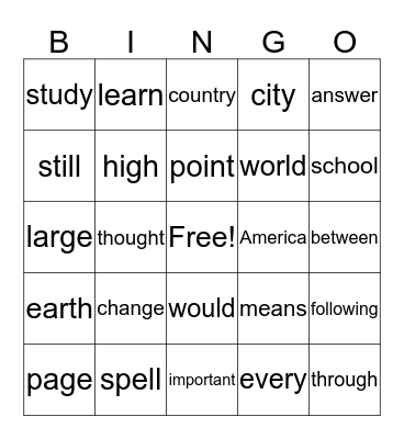 Bingo Card