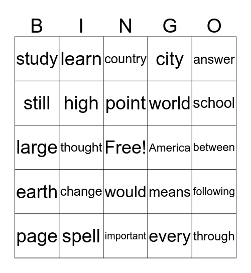 Bingo Card