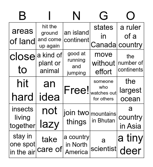 Bingo of Knowledge II Bingo Card