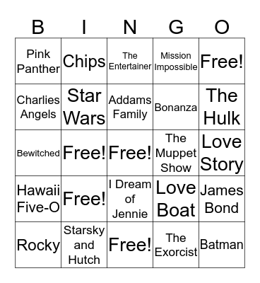 Movie & TV Songs1 Bingo Card